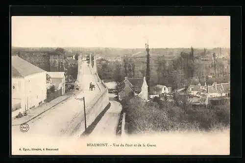 AK Beaumont, vue du pont et de la Grave