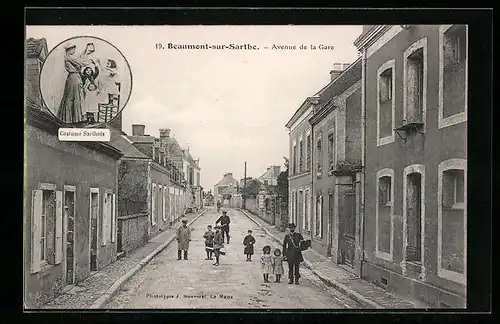 AK Beaumont-sur-Sarthe, Avenue de la Gare