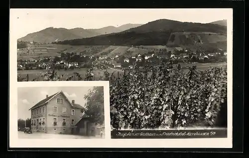 AK Merzhausen b. Fr., Gasthaus zum Friedrichstal, Weinberge