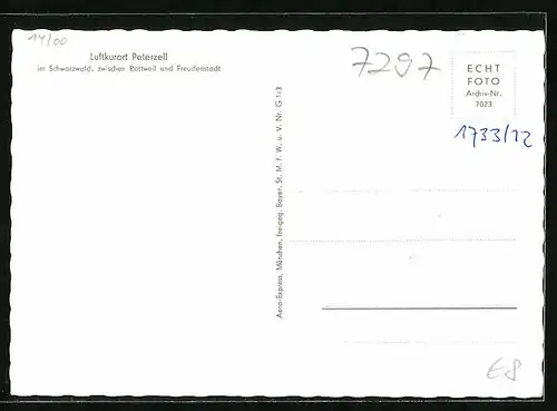 AK Peterzell, Ortsansicht aus der Vogelschau