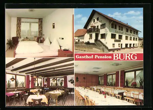 AK Donaueschingen-Aasen, Gasthof-Pension Burg, Bes. Kurt Schnekenburger