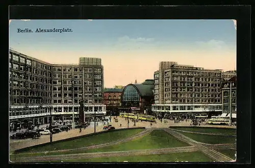 AK Berlin, Der Alexanderplatz mit Bahnhof