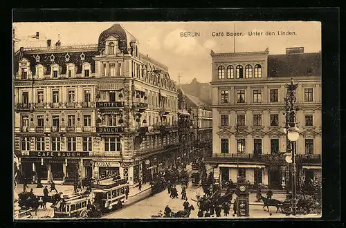 AK Berlin, Cafe Bauer, Unter den Linden