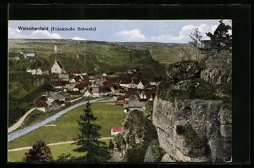 AK Waischenfeld /Fränkische Schweiz, Sicht vom Felsen auf den Ort