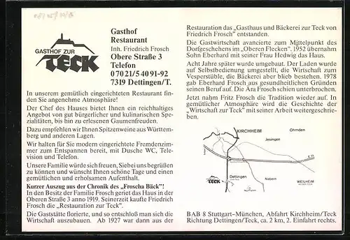 AK Dettingen, Gasthof zur Teck, Inh.: Friedrich Frosch, Obere Strasse 3