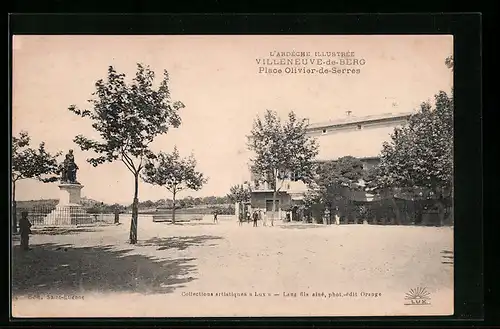 AK Villeneuve-de-Berg, Place Olivier-de-Serres