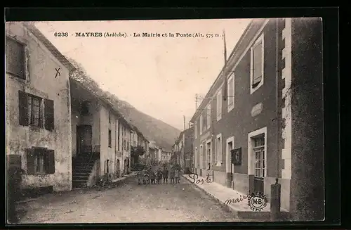 AK Mayres, La Mairie et la Poste
