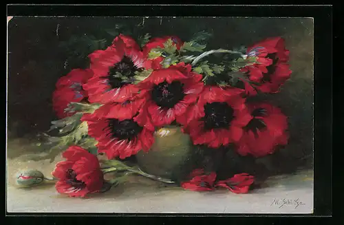 Künstler-AK Meissner & Buch (M&B) Nr. 2330: Roter Blumenstrauss