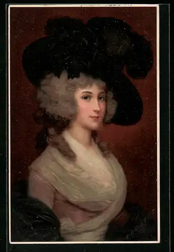 Künstler-AK Meissner & Buch (M&B) Nr. 1651: Frauenschönheit, Hübsche Dame mit prachtvollem Hut