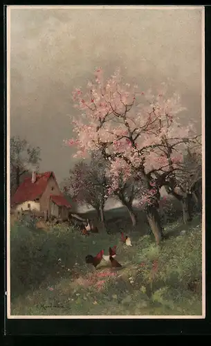 Künstler-AK Meissner & Buch (M&B) Nr. 1648: Blühender Baum