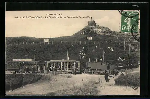 AK Le-Puy-de-Dome, Le Chemin de fer au Sommet du Puy de-Dome, Bergbahn