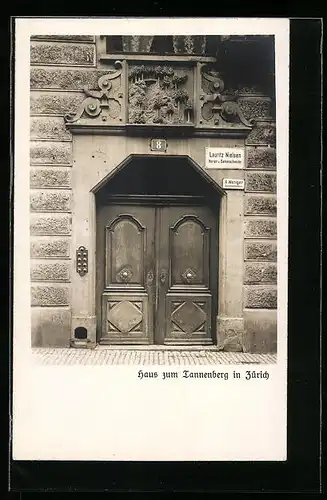 AK Zürich, Haus zum Tannenberg, Neumarkt 8
