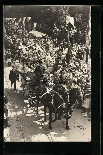 AK Montreux, Fête des Narcisses, Pferdekutsche