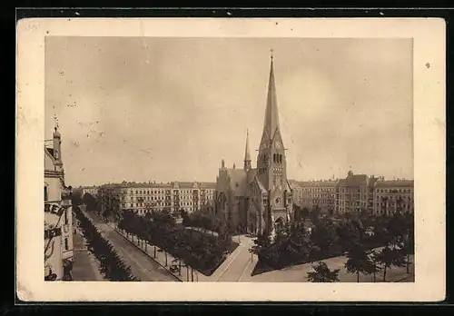 AK Berlin-Charlottenburg, Karl August Platz mit Trinitatiskirche