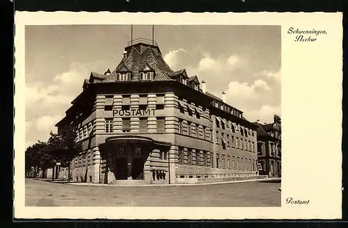 AK Schwenningen /Neckar, Das Postamt, Strassenansicht