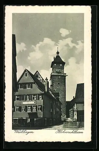 AK Waiblingen, Blick zum Hochwachtturm