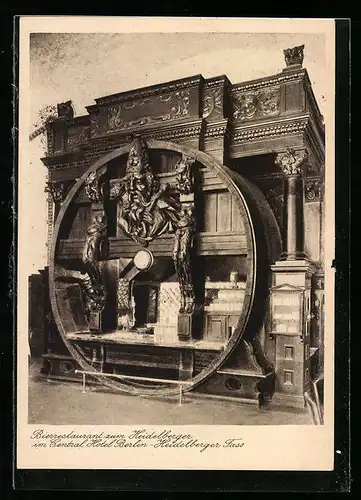 AK Berlin, Bierrestaurant zum Heidelberger im Central Hotel, Heidelberger Fass