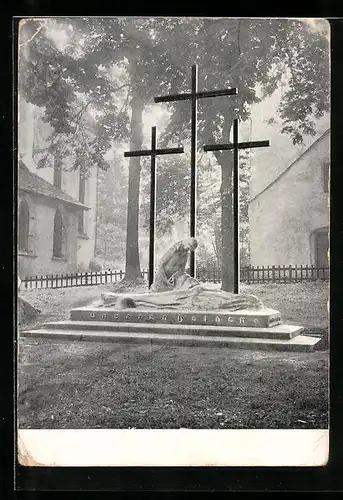 AK Isny, Kriegerdenkmal auf dem Kirchplatz