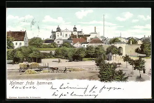 AK Kalmar, fran hamnen, Partie vor der Stadtmauer