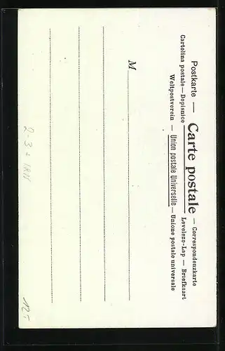 Lithographie Perse, La Poste, Persischer Briefträger, Briefmarke