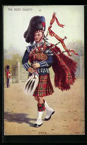Künstler-AK The Scots Guards, Piper