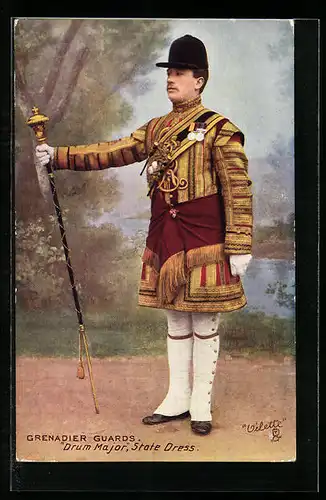 Künstler-AK Grenadier Guards, Drum Major, State Dress