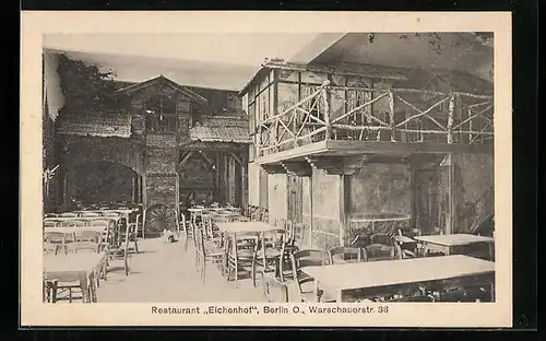 AK Berlin-Friedrichshain, Restaurant Eichenhof, Warschauerstrasse 36