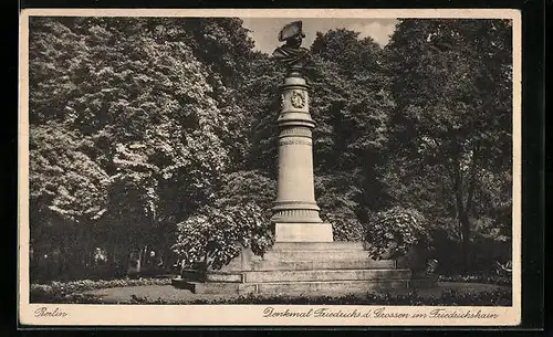 AK Berlin, Denkmal Friedrichs d. Grossen im Friedrichshain