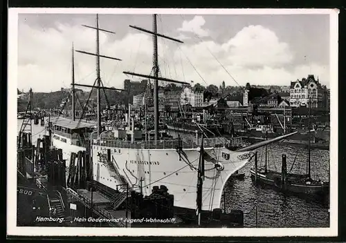 AK Hamburg, Segelschiff Hein Godenwind, Jugend-Wohnschiff