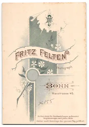 Fotografie Fritz Felten, Bonn, Maxstrasse 45, Junger Soldat in Uniform mit Portepee und Bajonett, IR 160