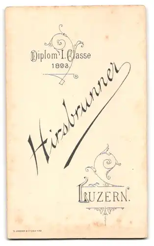 Fotografie C. Hirschbrunnen, Luzern, Schwanenplatz, Älterer bürgerlicher Herr mit Schnurrbart im Anzug