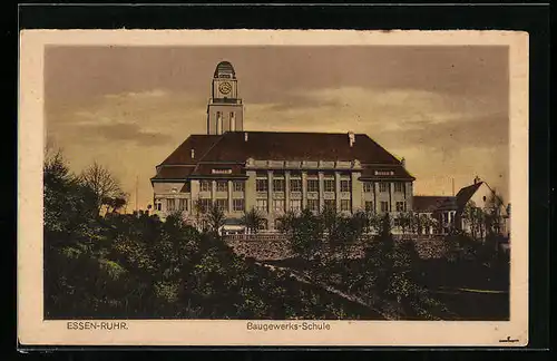 AK Essen /Ruhr, Baugewerks-Schule aus der Vogelschau