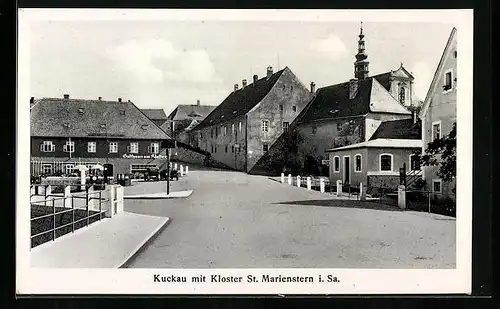 AK Panschwitz-Kuckau /Sa., Strassenpartie mit Kloster St. Marienstern und Gasthaus am Kloster