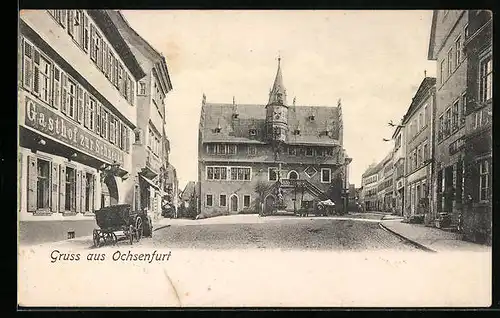 AK Ochsenfurt, Strassenpartie mit Gasthof