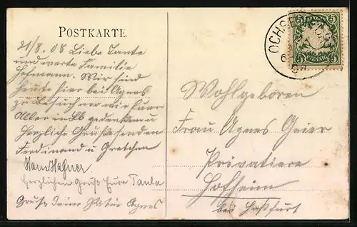 AK Ochsenfurt, Strassenpartie mit Gasthof