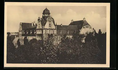 AK Berlin-Friedenau, Gymnasium aus der Vogelschau