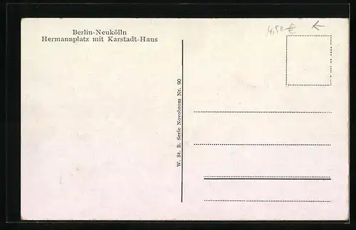 AK Berlin-Neukölln, Hermannplatz mit Karstadt-Haus