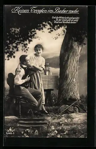 Foto-AK Photochemie Berlin Nr. 5465-3: Keinen Tropfen im Becher mehr