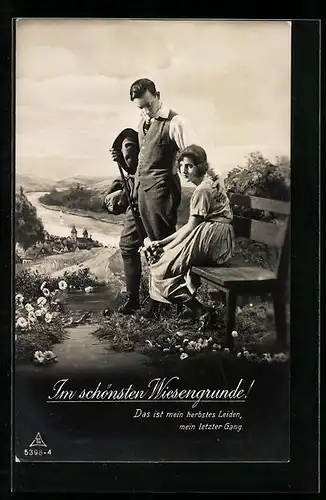 Foto-AK Photochemie Berlin Nr. 5398-4: Mann verabschiedet sich von seiner Liebsten