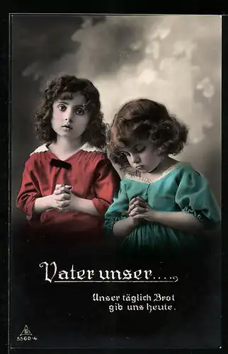 Foto-AK Photochemie Berlin Nr. 5560-4: Vater unser, Betende Mädchen