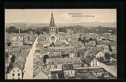AK Kaiserslautern, Apostelkirche mit Umgebung