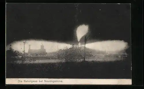 AK Hamburg-Neuengamme, Sicht auf die Naturgase, Explosion