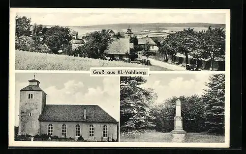 AK Kl. Vahlberg, Teilansicht, Denkmal, Kirche