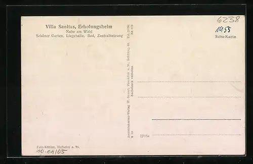 AK Hofheim i. T., Teilansicht, Villa Sanitas