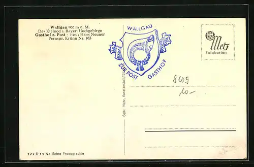 AK Wallgau, Gasthaus z. Post