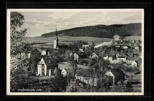 AK Grosspostwitz /Sa., Ortsansicht aus der Vogelschau