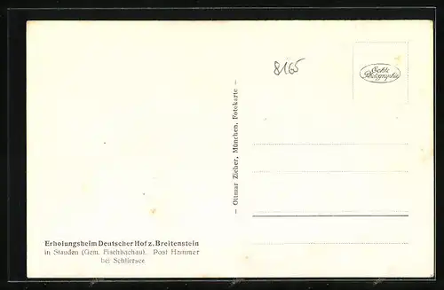 AK Stauden bei Hammer, Erholungsheim Deutscher Hof zum Breitenstein