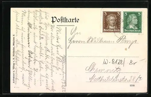 AK Polling bei Weilheim, Ortspanorama aus der Ferne