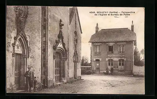 AK Beaufay, Perspective de l`Eglise et Bureau de Poste
