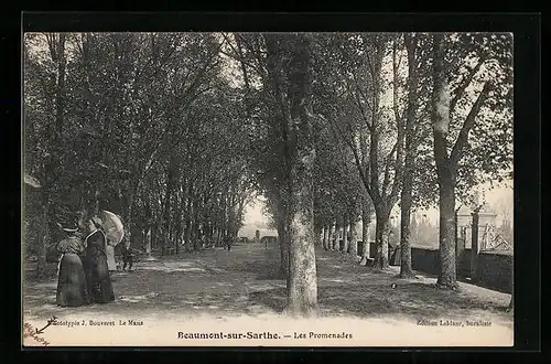 AK Beaumont-sur-Sarthe, Les Promenades